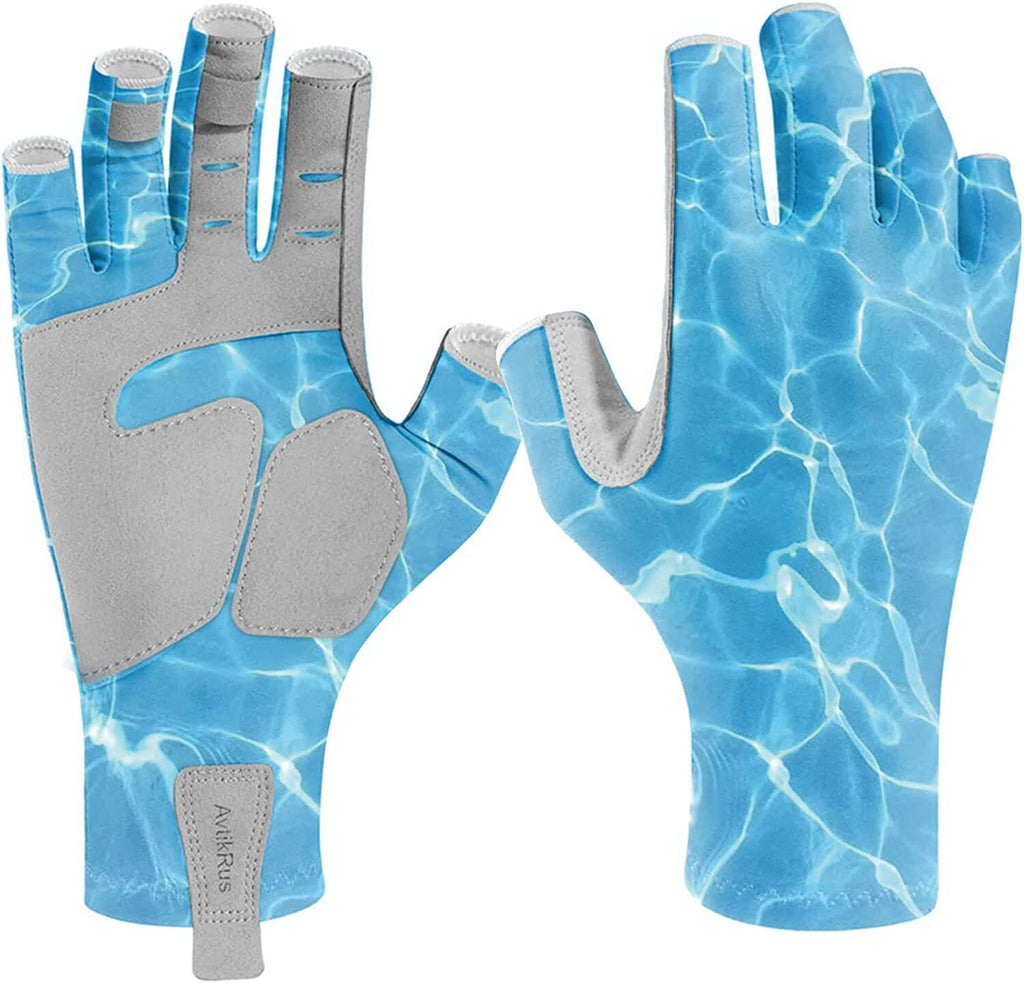 Aventik Upf 50+ Fishing Gloves- Fingerless Sun Protection Fishing