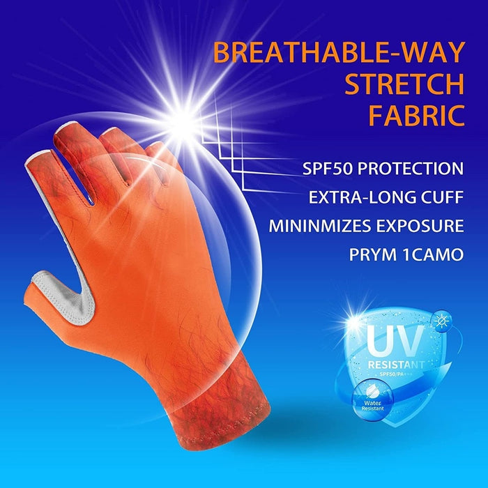 Aventik Upf 50+ Fishing Gloves- Fingerless Sun Protection Fishing