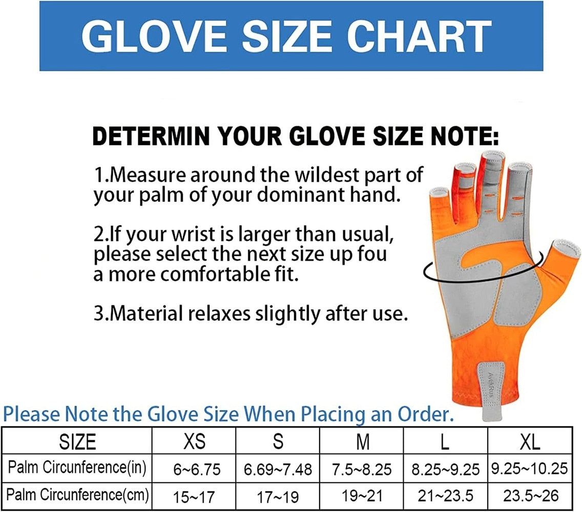 Aventik Upf 50+ Fishing Gloves- Fingerless Sun Protection Fishing
