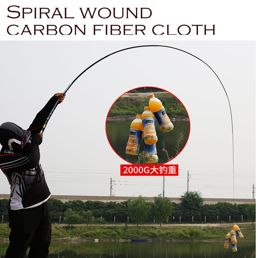 Ghotda 3.6m -7.2m Carbon Fiber Fishing Rod Telescopic Ultra-light Hard