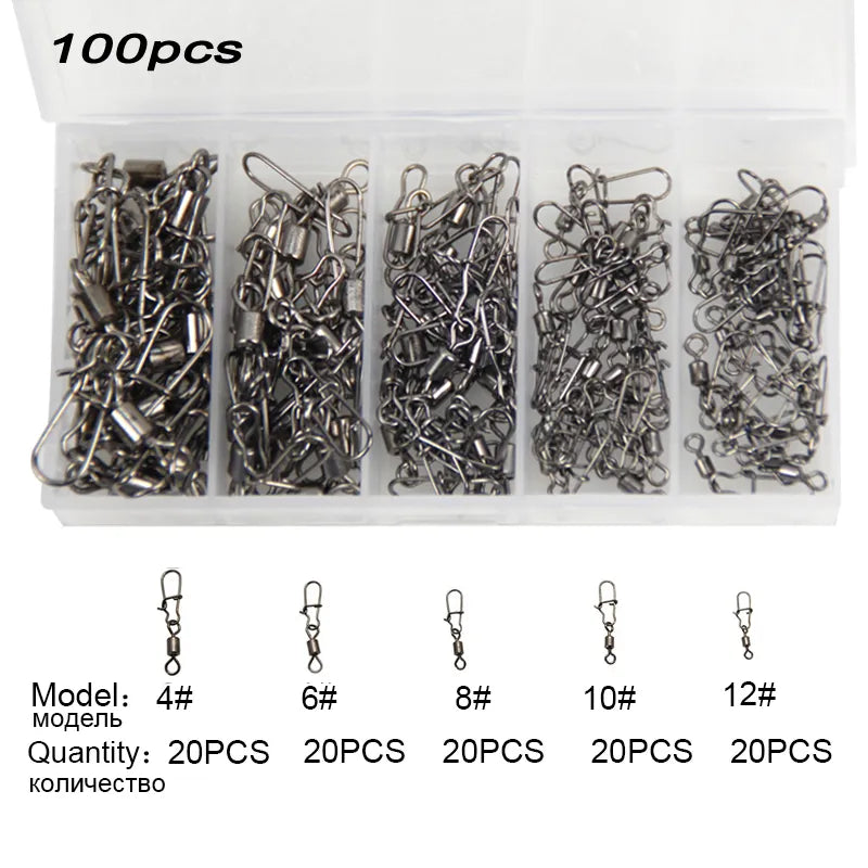 100pc/box Stainless Steel Fishing Connector Pin