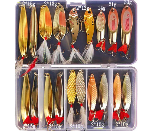 Hot Brilliant Metal Jig Spoon Fishing Lure Set