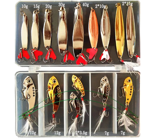 Hot Brilliant Metal Jig Spoon Fishing Lure Set