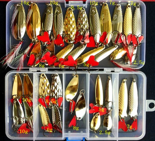 Hot Brilliant Metal Jig Spoon Fishing Lure Set