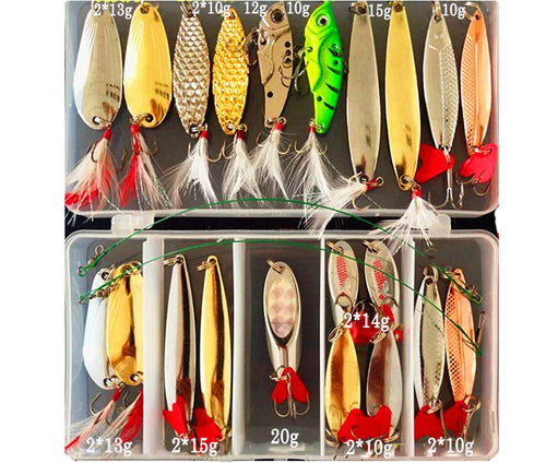 Hot Brilliant Metal Jig Spoon Fishing Lure Set