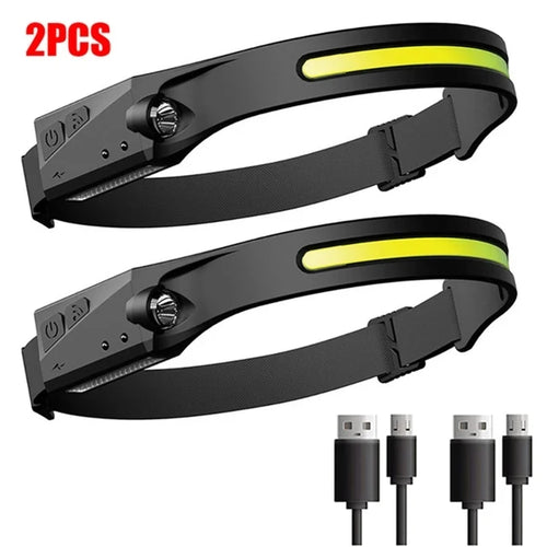 LED Sensor Headlamp Built-in Battery