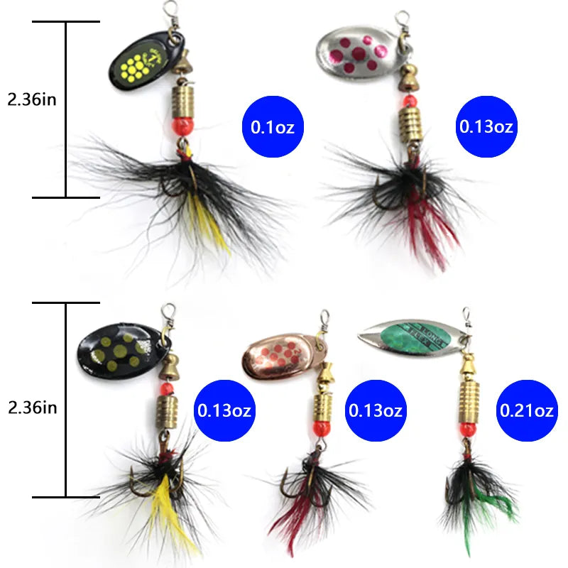 Metal Spoon Spinner Fishing Lure 10pcs Set