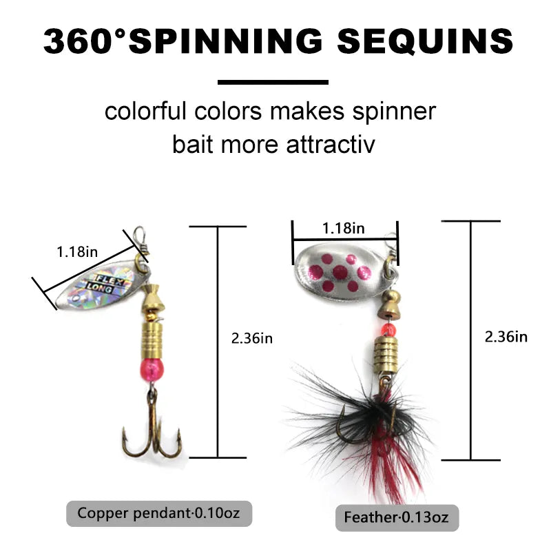Metal Spoon Spinner Fishing Lure 10pcs Set