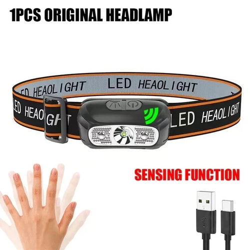 LED Sensor Headlamp Built-in Battery
