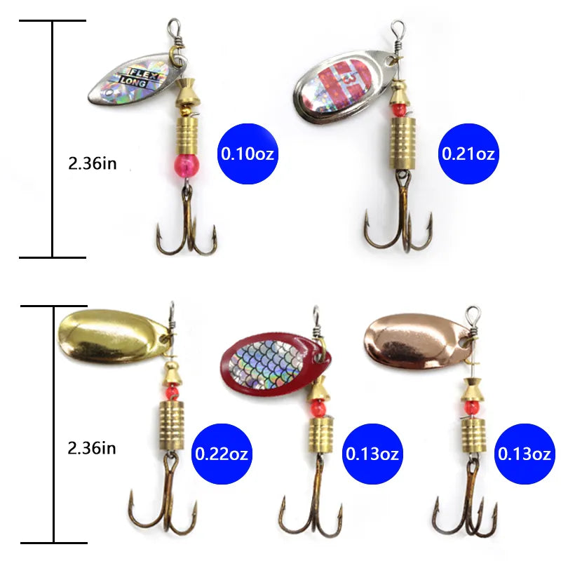 Metal Spoon Spinner Fishing Lure 10pcs Set