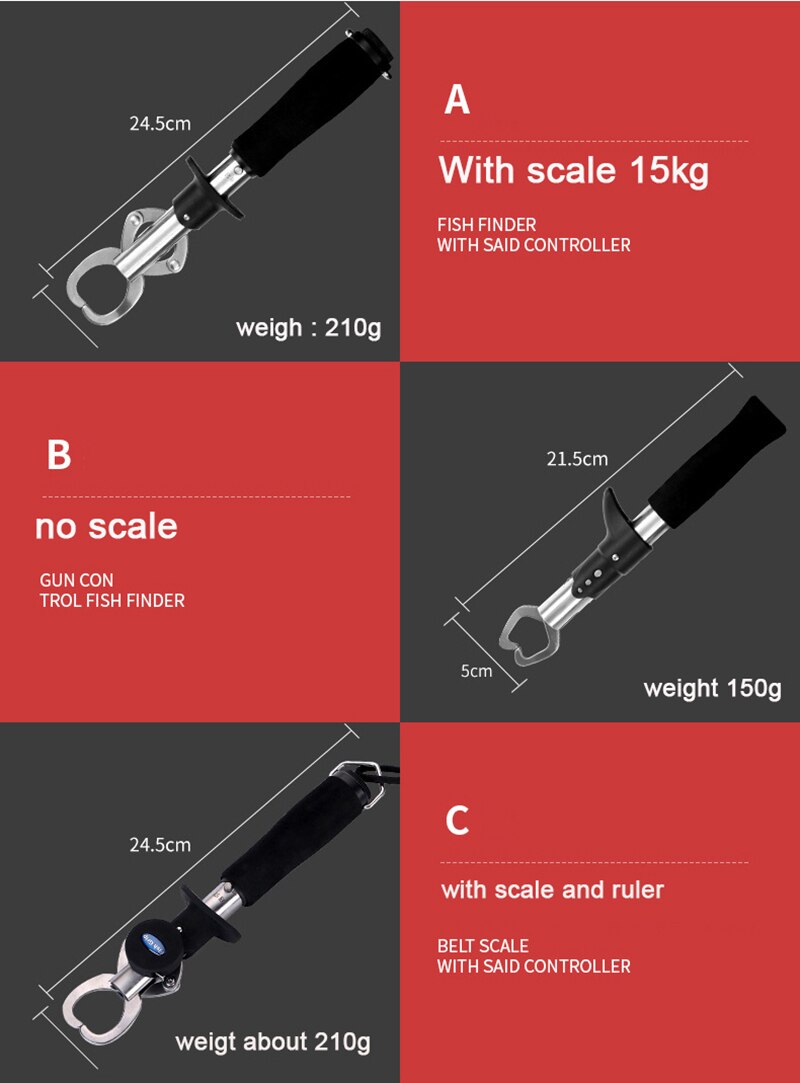 Fishing Plier Clip Grip With Scale Ruler