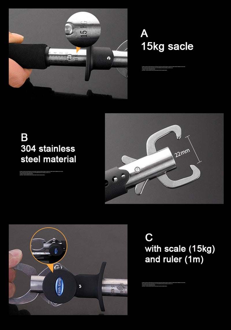 Fishing Plier Clip Grip With Scale Ruler