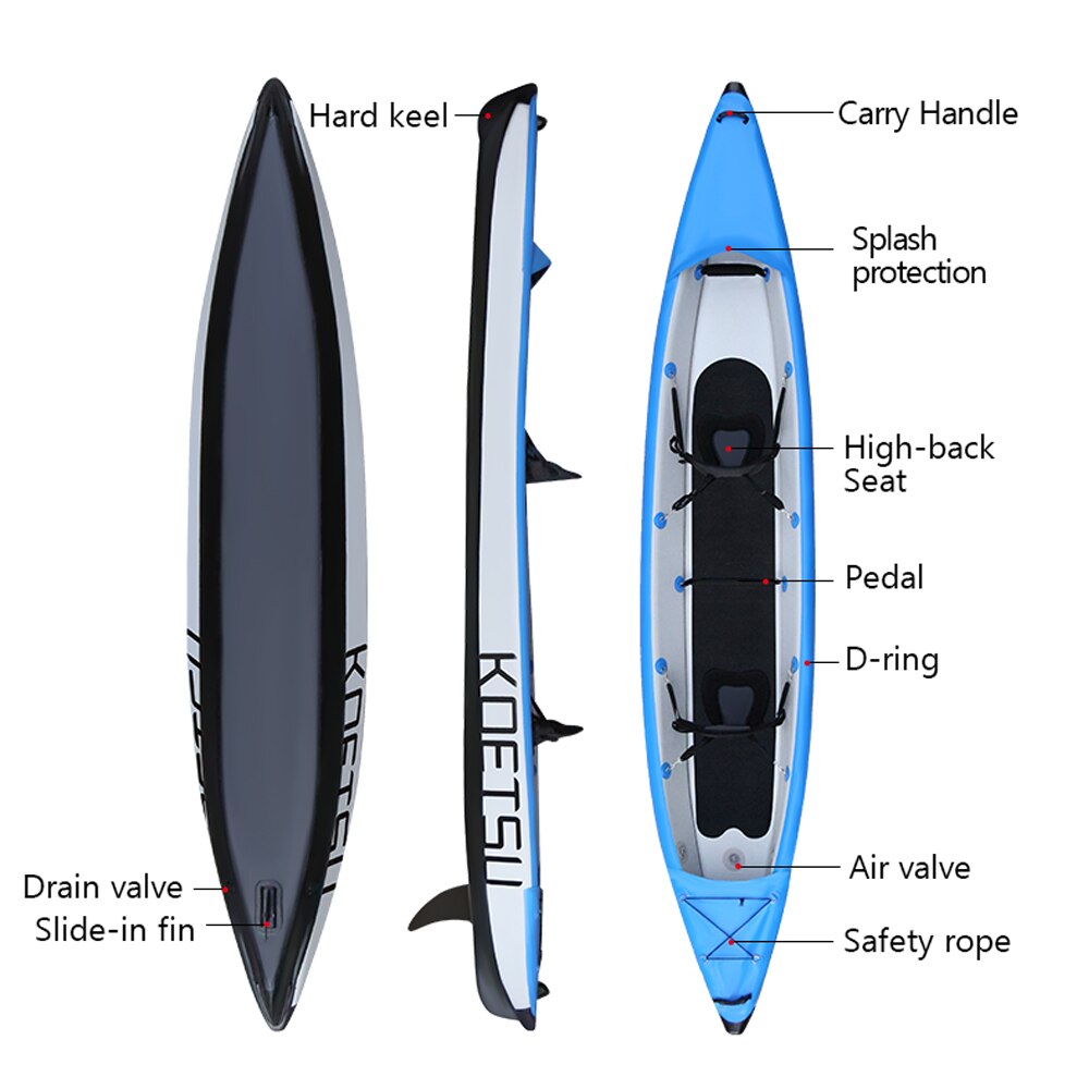 1 2person Inflatable PVC Kayak  Fishing Canoe