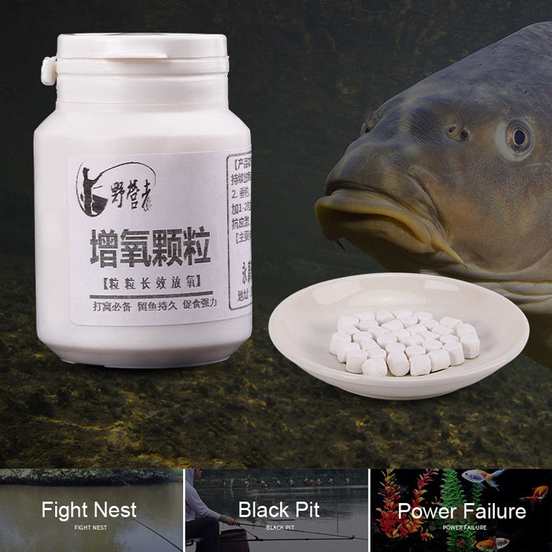 Oxygen enhanced Pellets Release for Fishing Bait, Fish tank