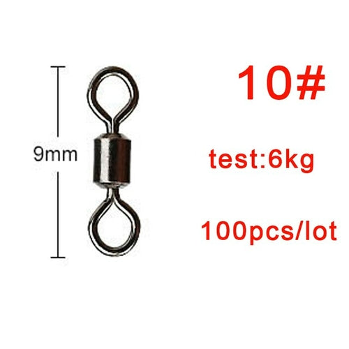100pcs/lot Fishing Swivel Solid Connector