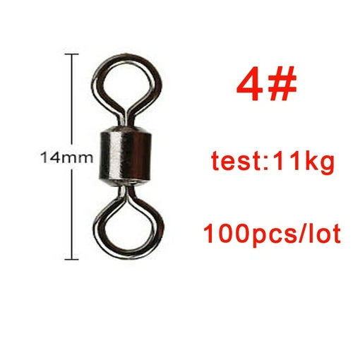 100pcs/lot Fishing Swivel Solid Connector
