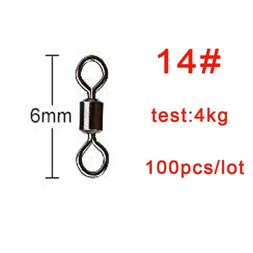 100pcs/lot Fishing Swivel Solid Connector