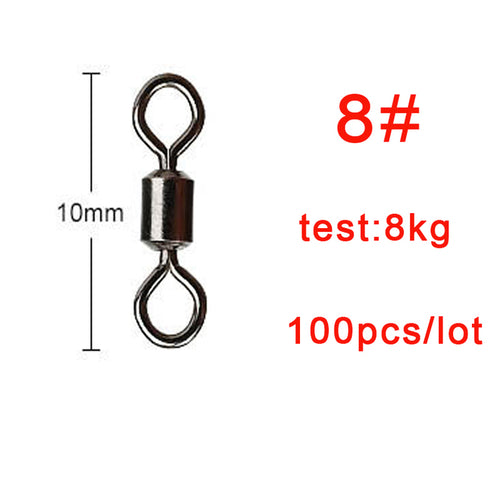 100pcs/lot Fishing Swivel Solid Connector
