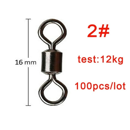 100pcs/lot Fishing Swivel Solid Connector