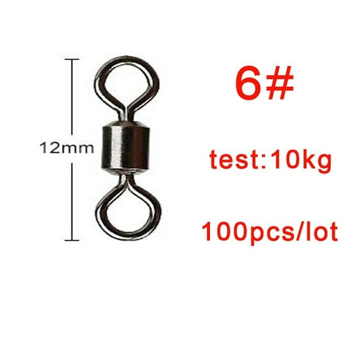100pcs/lot Fishing Swivel Solid Connector