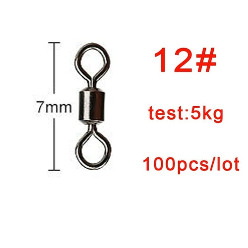 100pcs/lot Fishing Swivel Solid Connector