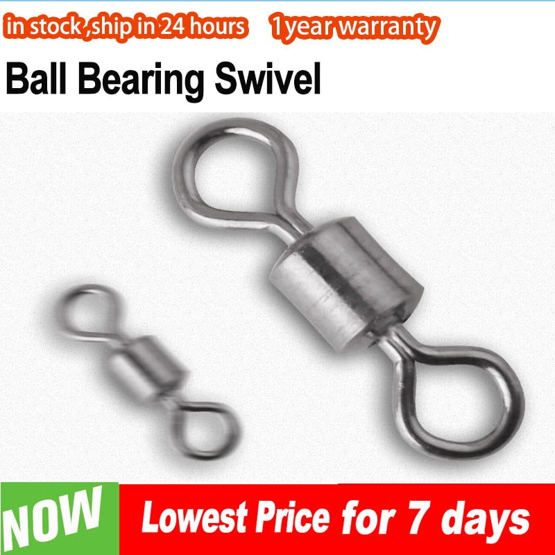 100pcs/lot Fishing Swivel Solid Connector