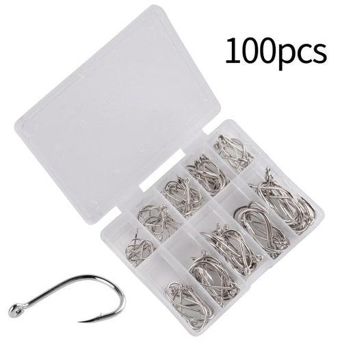 100Pcs Fishing Hooks Set