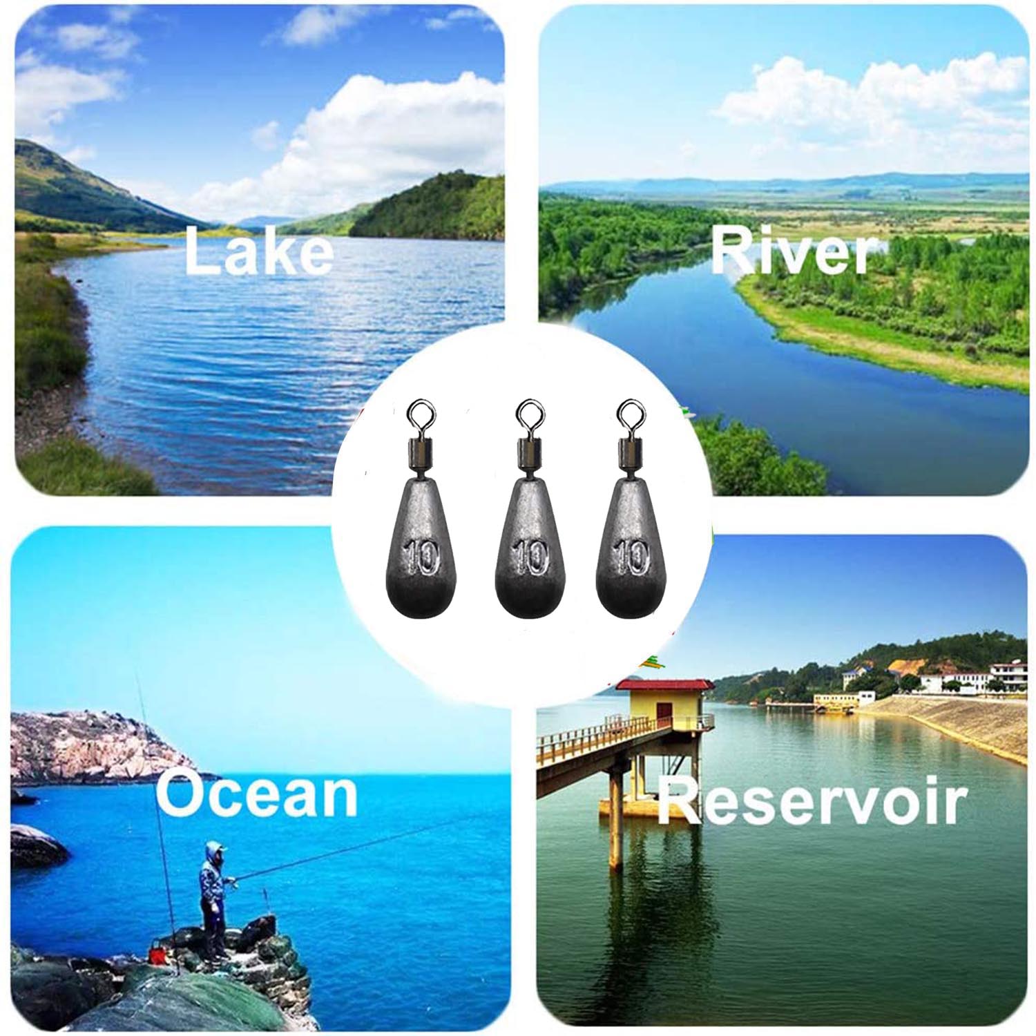 10pcs/lot Fishing Weight Sinker