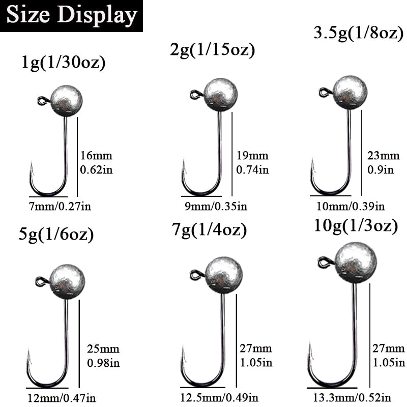 10pcs/lot Jig Head Fishing Hook