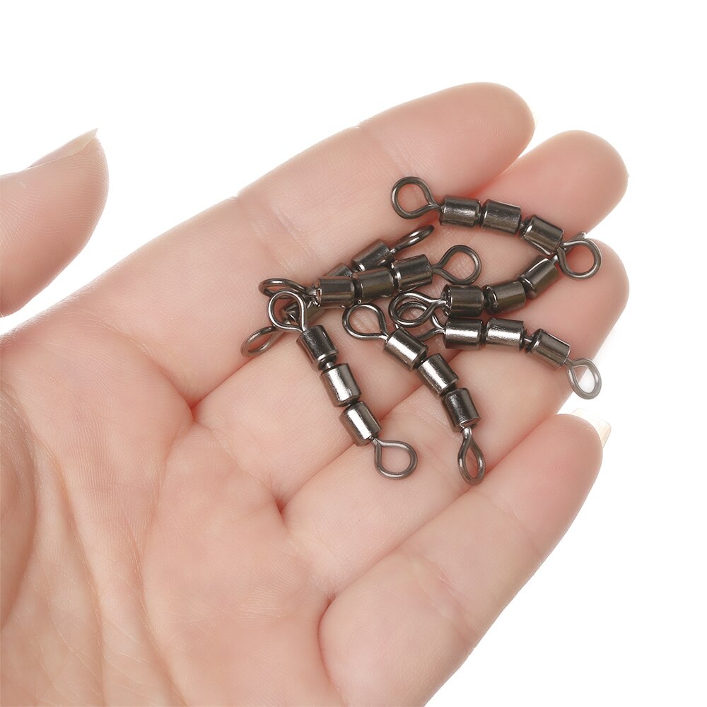 10pcs/set Portable Rolling Triple Fishing Swivels