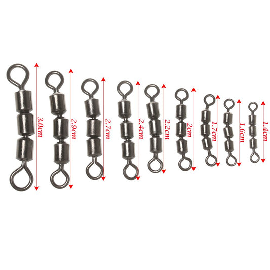 10pcs/set Portable Rolling Triple Fishing Swivels