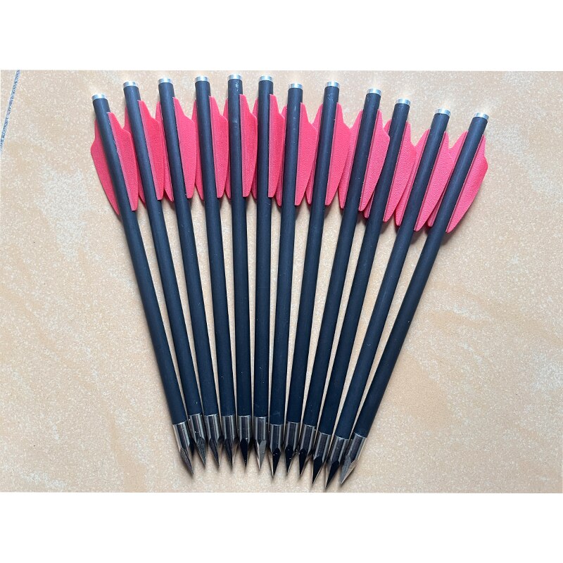 12/24pcs 6.3" pure  carbon Crossbow Bolts Arrows