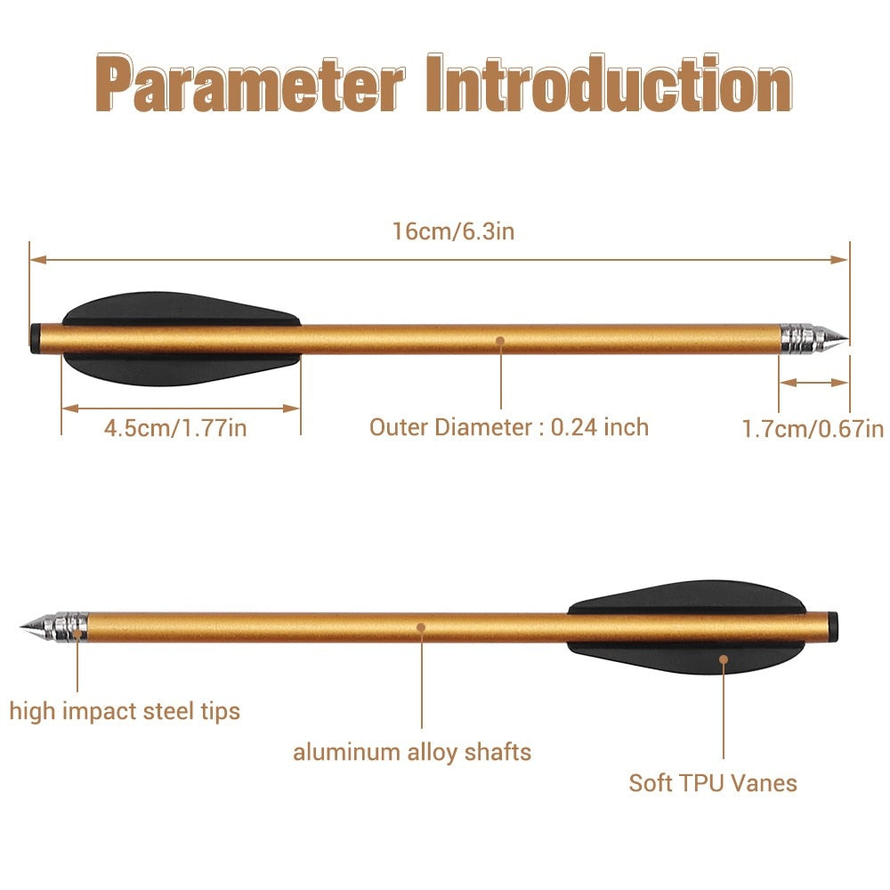 12pcs Aluminum Archery Arrow 6.3 Inch
