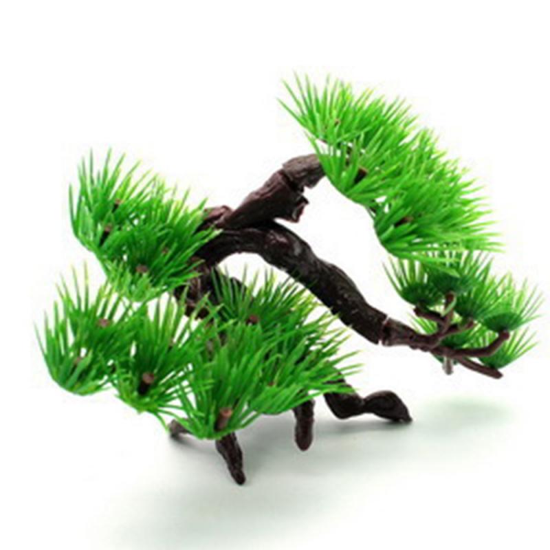 13CM Artificial Plastic Bonsai Pine Tree Fish Tank Aquarium Ornament