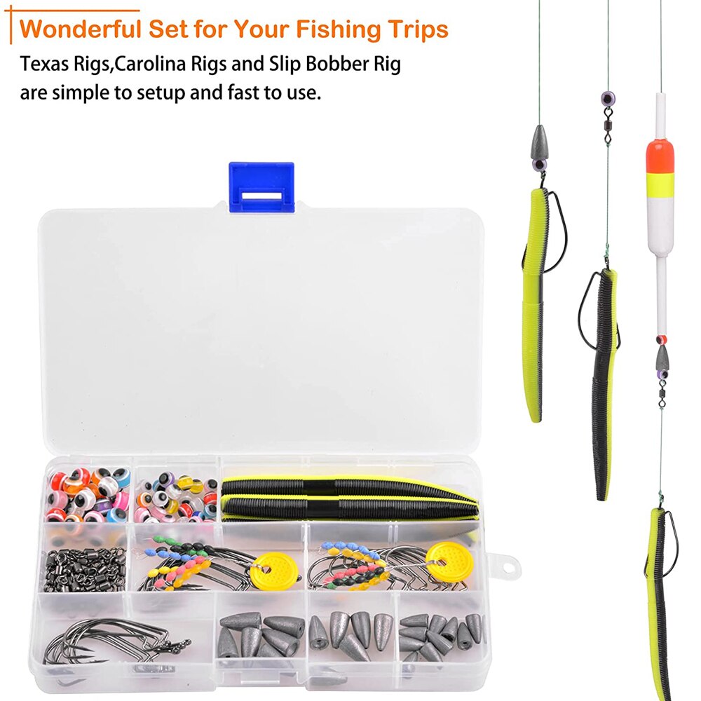 145pcs Fishing Carolina Rig Kit Bullet