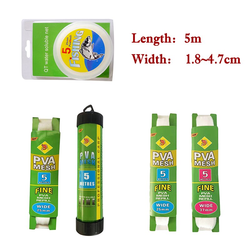 1PC 5m Water Dissolving PVA Narrow Mesh Tube Net Carp Fishing Feeder