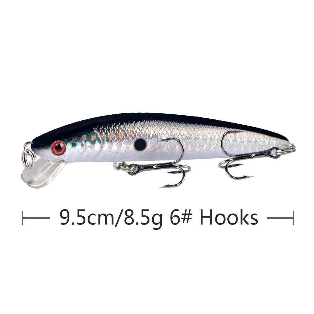 1PCS Laser Minnow Fishing Lure 9.5CM 8.5G