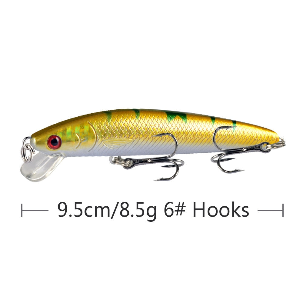 1PCS Laser Minnow Fishing Lure 9.5CM 8.5G