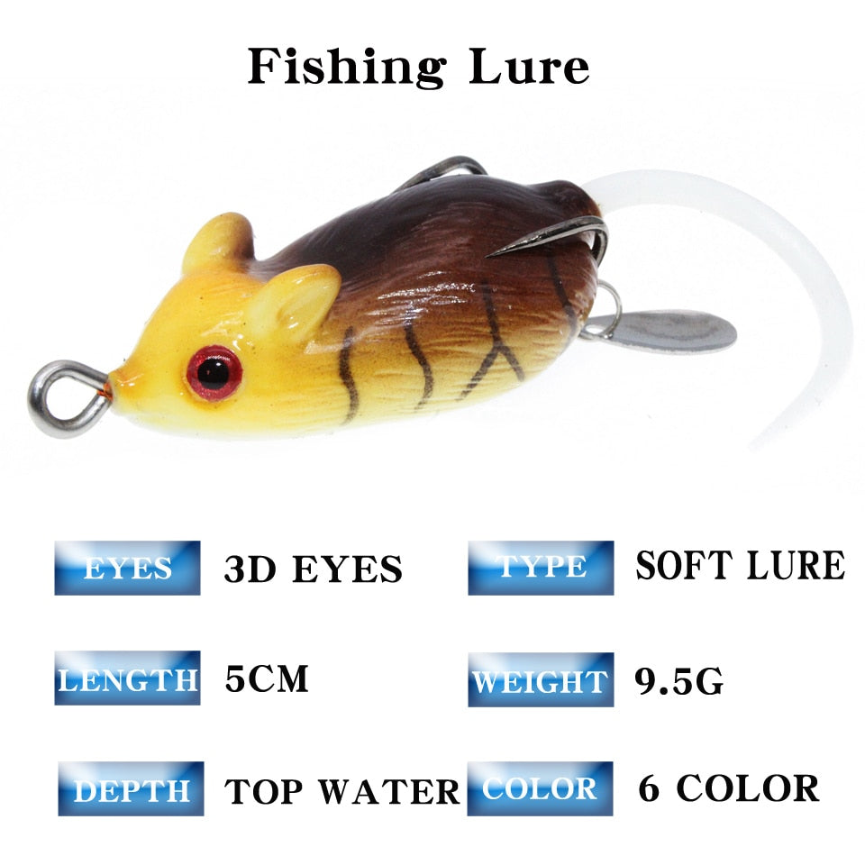 1pcs/lot 3d Eyes Soft Mouse Bait