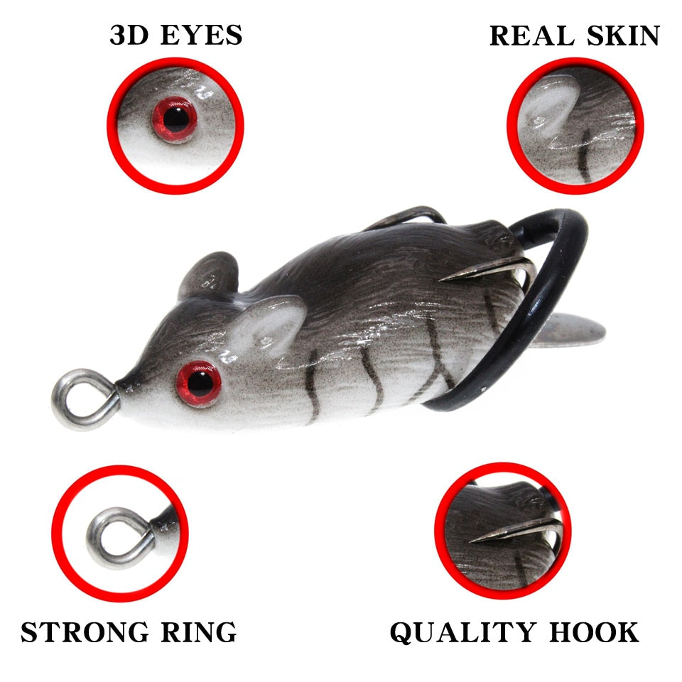 1pcs/lot 3d Eyes Soft Mouse Bait