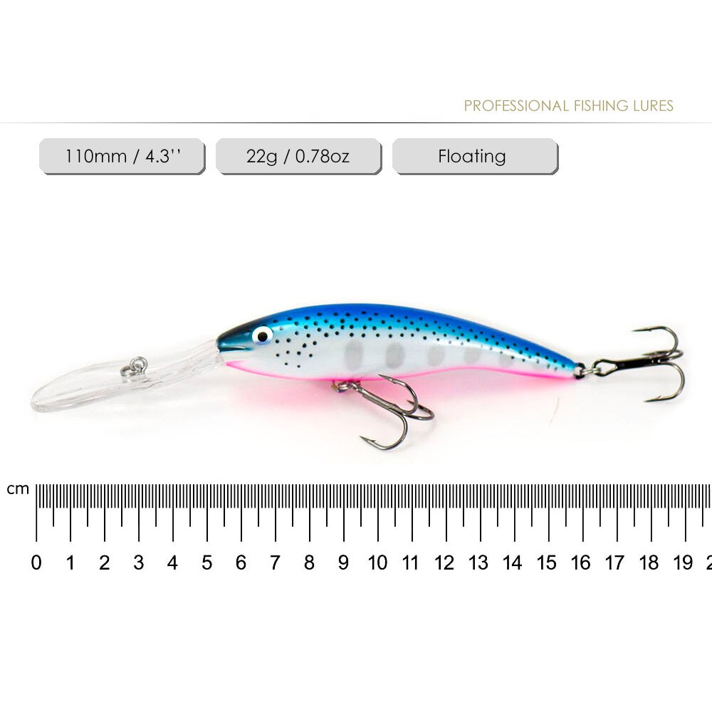 1pc Countbass 110mm 22g Deep Tail Wobbler Floating