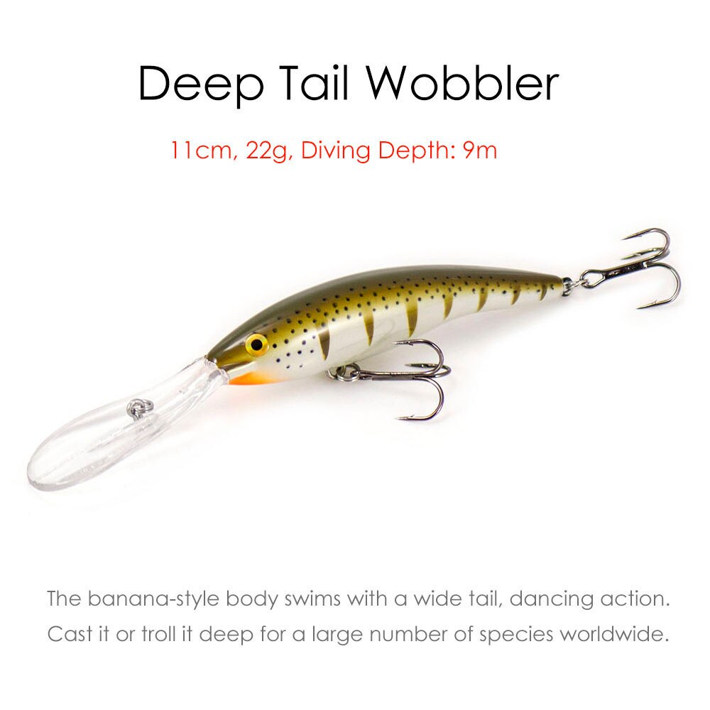 1pc Countbass 110mm 22g Deep Tail Wobbler Floating
