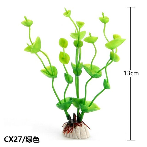 1pcs Mini 13cm Pvc Fish Tank Aquarium Decor Green Artificial Plastic