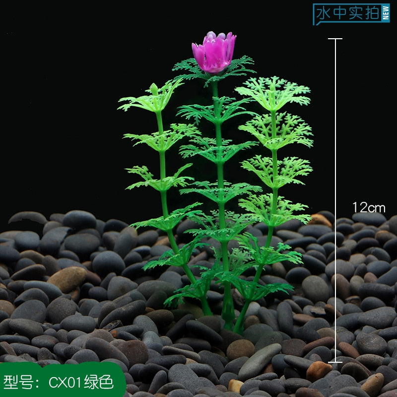 1pcs Mini 13cm Pvc Fish Tank Aquarium Decor Green Artificial Plastic