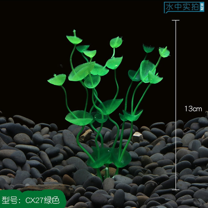 1pcs Mini 13cm Pvc Fish Tank Aquarium Decor Green Artificial Plastic