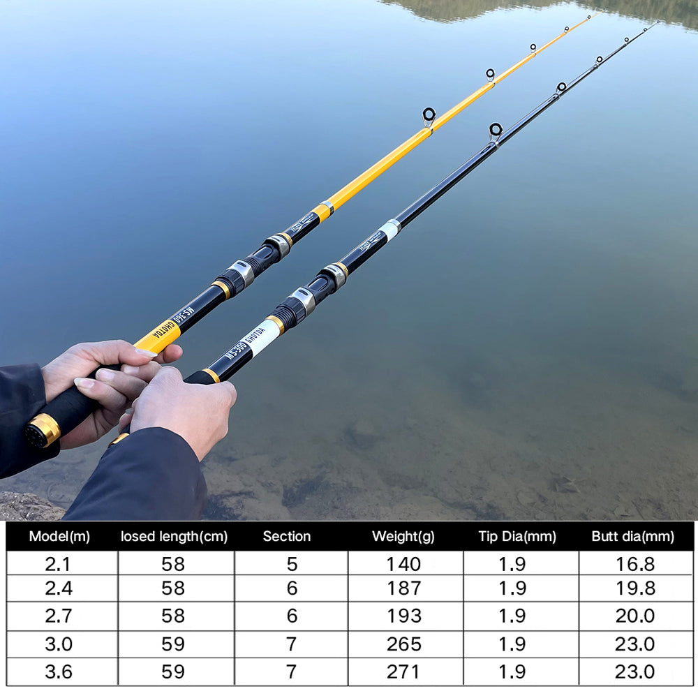 Carbon Fiber Telescopic Fishing Rod Portable