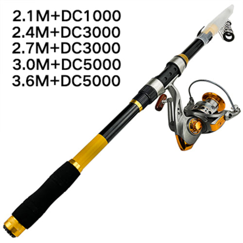 Carbon Fiber Telescopic Fishing Rod Portable