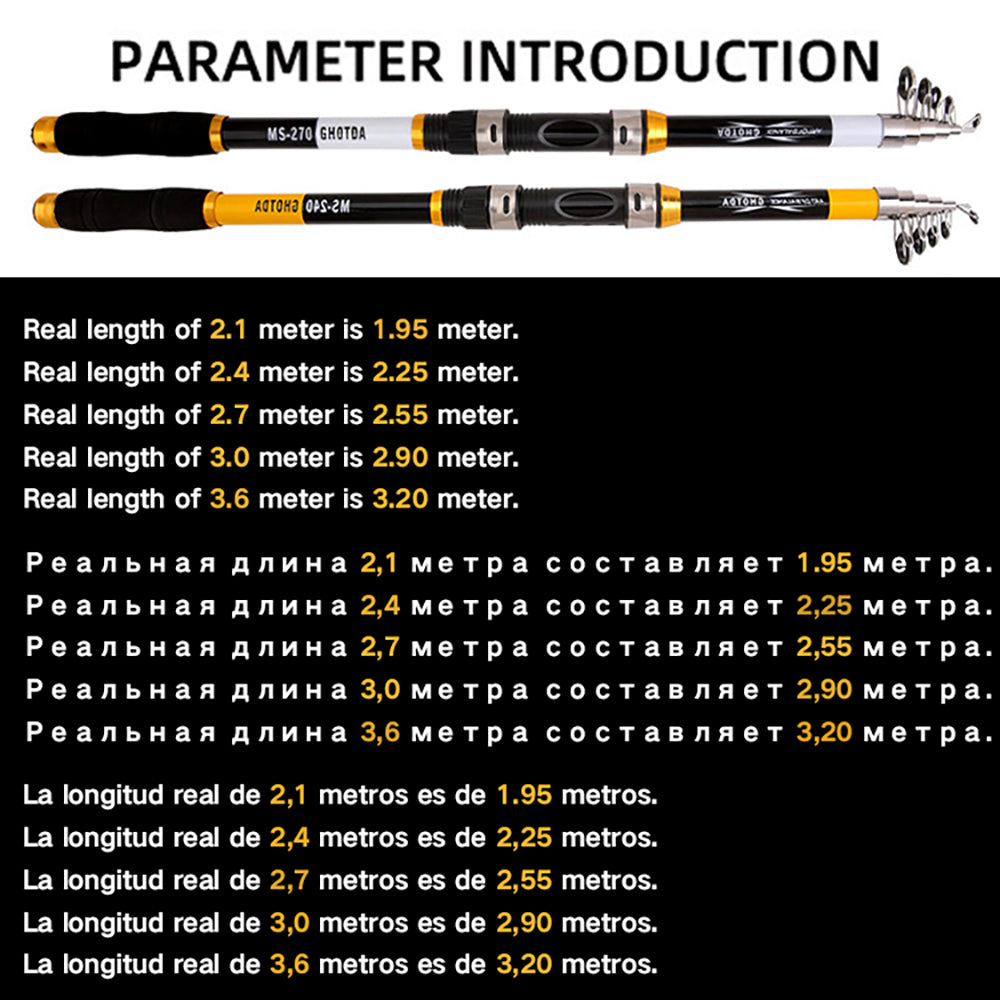 Carbon Fiber Telescopic Fishing Rod Portable