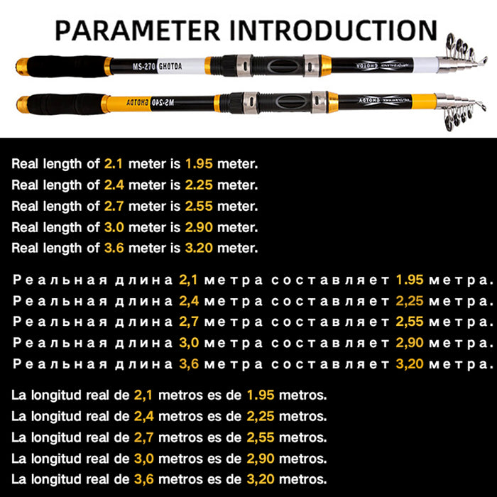 Carbon Fiber Telescopic Fishing Rod Portable