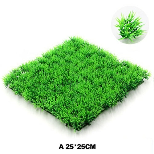 25*25cm Eco Friendly Aquarium Ornaments Artificial Water Plastic Green
